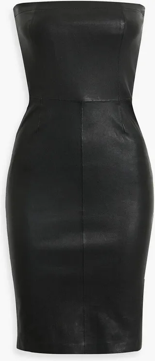 Alexis strapless leather mini dress