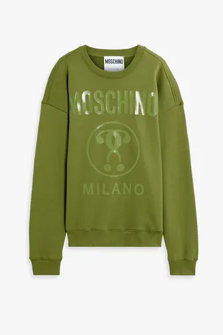 Printed French cotton-terry sweatshirt