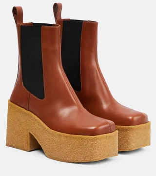Platform leather boots