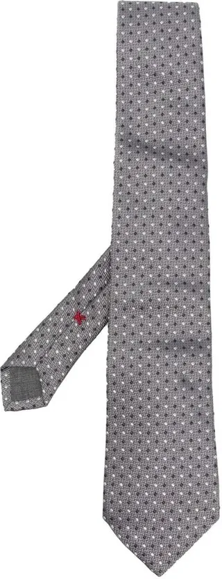 Polka Dot-Embroidered Silk Tie