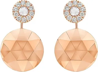 18kt rose gold diamond Rose Cut Forever Geo Disc earrings