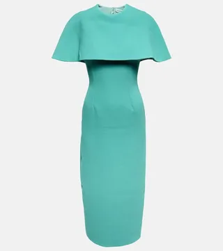 Blaine cape cloque midi dress