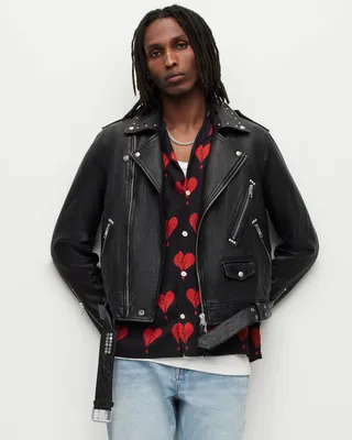 Nade Leather Biker Jacket - Black