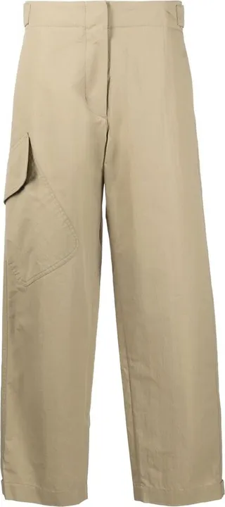 Side-Patch Pocket Cropped Trousers
