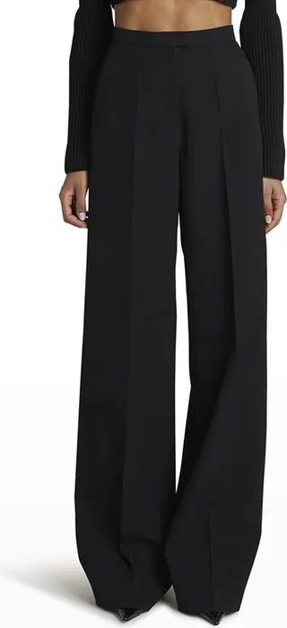 Pleated Wide-Leg Trousers