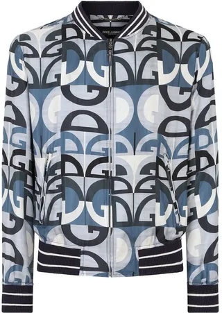 Majolica-print silk bomber jacket