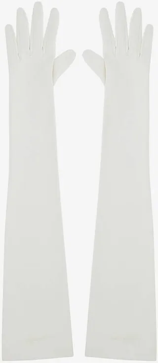 Women's Long Solid Gloves In Ivory