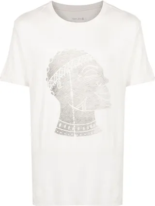 graphic-print raw-cut T-shirt