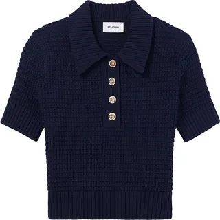 Textured Knit Polo Top