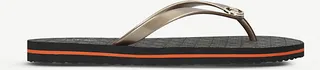 Womens Brown Logo-print Rubber Flip-flops