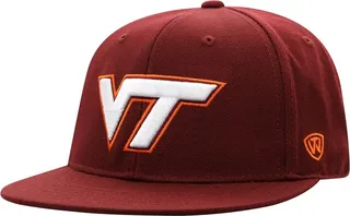 Men's Top of the World Maroon Virginia Tech Hokies Team Color Fitted Hat