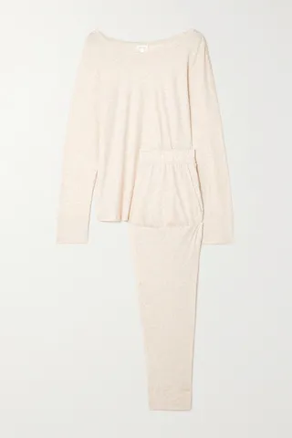 Skin - Cassandra Pima Cotton-jersey Pajama Set - Neutrals