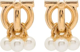 Gancini pearl-embellished stud earrings