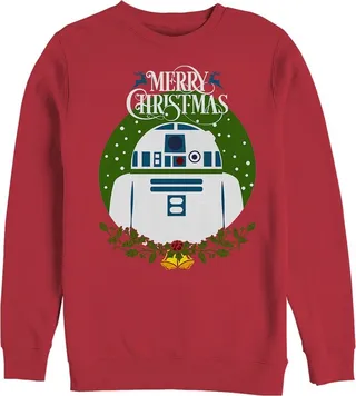 Men's Star Wars Merry Christmas R2-D2 Sweatshirt - Red - Large
