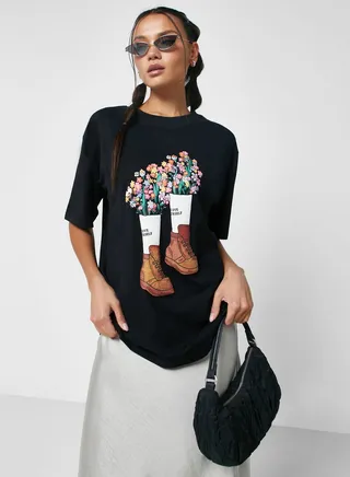 Oversized Tee With Drop Shoulder