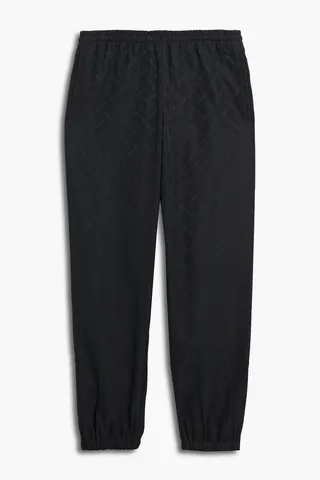 Tapered-leg jacquard pants