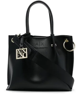 Embossed-Logo Leather Tote