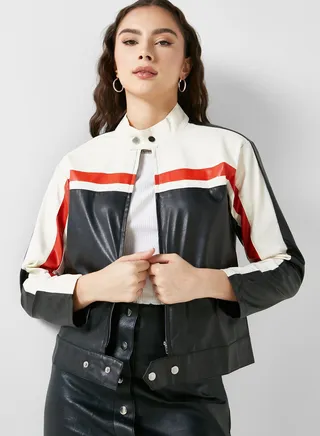 Colorblock Motorcycle Jacket