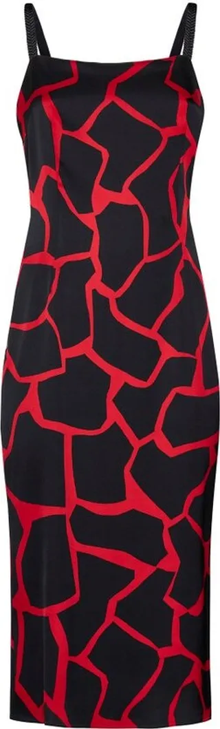 Dolce & Gabbana Giraffe-Printed Square Neck Midi Dress