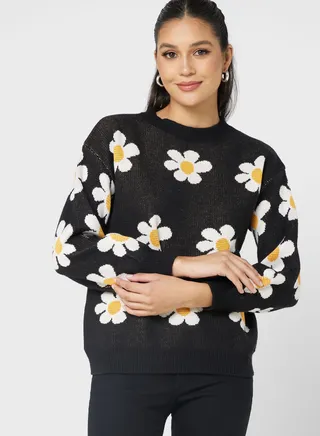 Intarsia Printed Sweater