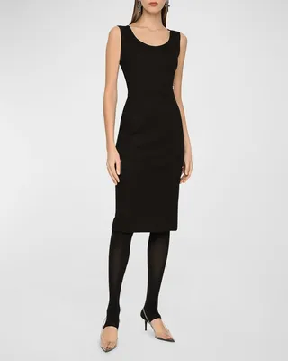 Scoop-Neck Sleeveless Midi Dress