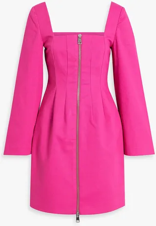 Cotton-blend twill mini dress