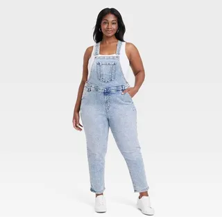 Women's High-Rise Denim Overalls - Ava & Viv™ Light Blue Denim 16
