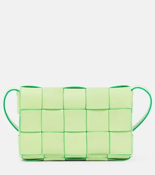 Cassette leather shoulder bag