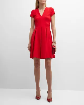 Emma Pleated Fit-&-Flare Mini Dress