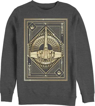 Men's Star Wars The Last Jedi X-Wing Card Sweatshirt - Charcoal Heather - X Large