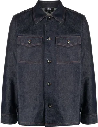 Button-Up Denim Shirt Jacket