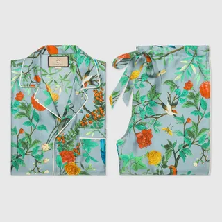 Silk Tian print pajama set