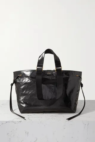 Isabel Marant - Wardy Crinkled-leather Tote - Black