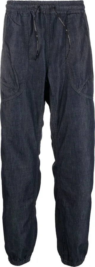 Drawstring-Waist Tapered Jeans