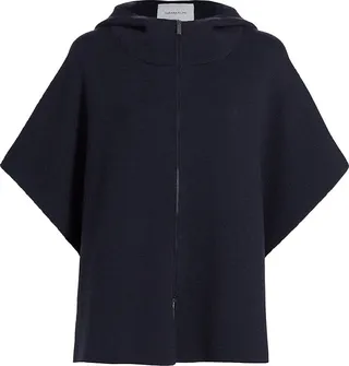 Hooded Knit Cape Top