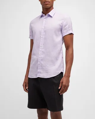 Men's Linen Short-Sleeve Shirt