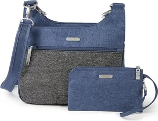 Baggallini Women's Anti-theft Travel Cross Over Crossbody Bag - Blue
