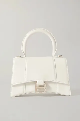 Balenciaga - Hourglass Xs Leather Tote - White