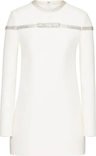 Crepe Couture embroidered short dress