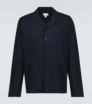 Cotton long-sleeved pajama shirt