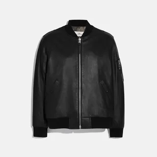 Leather Ma 1 Jacket