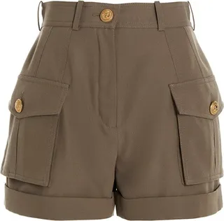 Balmain High-Waisted Cargo Pockets Shorts