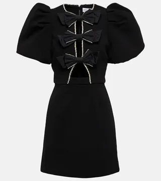 Katie bow-trimmed minidress