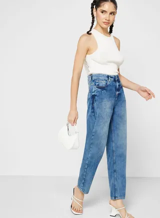 Mid Waist Slim Fit Jeans