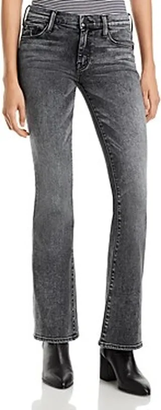 Mother The Down Low Weekender Low Rise Bootcut Jeans in Train Stops