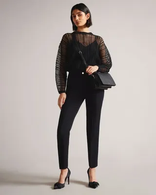 Straight Ankle Trousers in Black