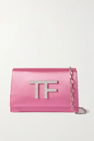 TOM FORD - Disco Mini Crystal-embellished Satin Shoulder Bag - Pink