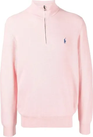 Mesh-Knit Zip-Front Jumper