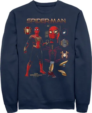 Men's Marvel Spider-Man: No Way Home Iron Suit Gear Sweatshirt - Navy Blue - Large