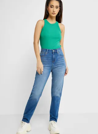 High Waist Straight Jeans